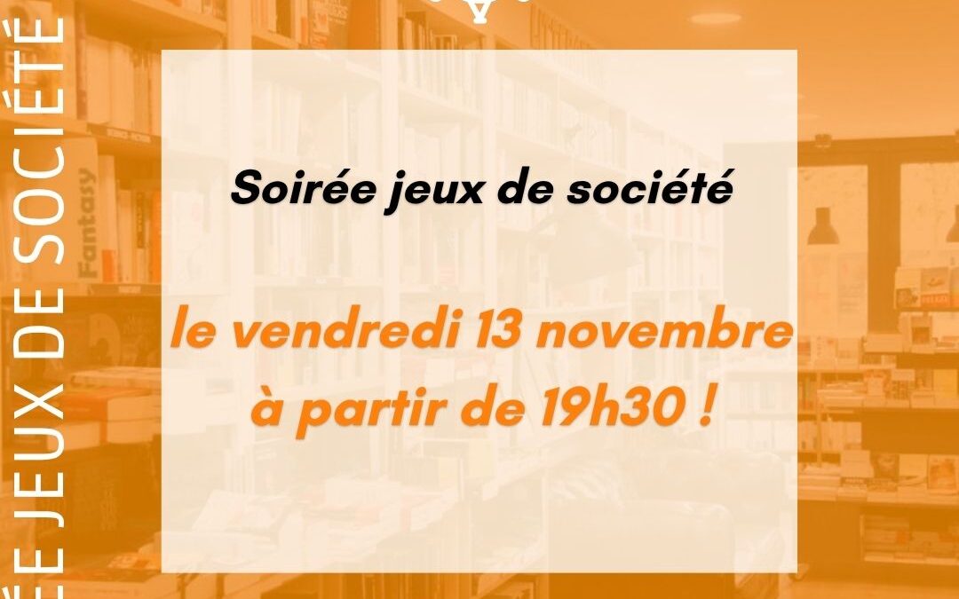 Soirée jeux de société le 13 novembre