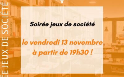 Soirée jeux de société le 13 novembre